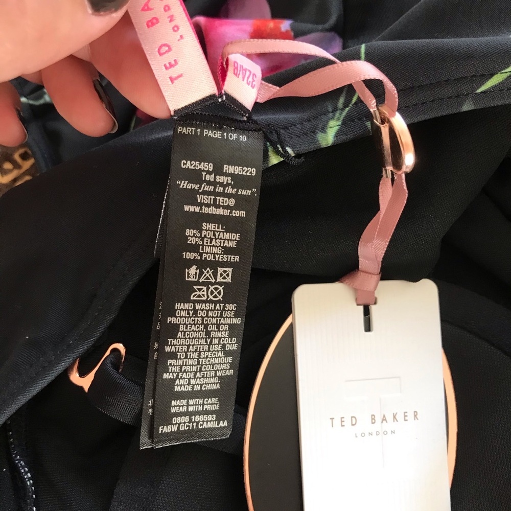 NWT TED BAKER Citrus Bloom One-Piece Swimsuit swim - Picture 13 of 16